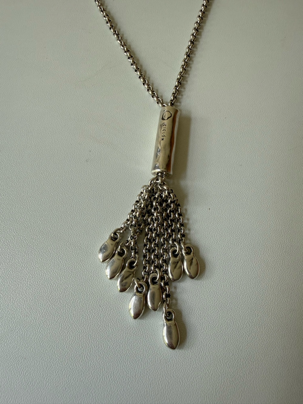 Silver Tassel Drop Necklace - Women's Jewelry